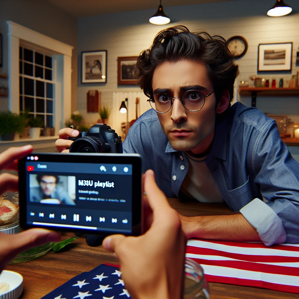 M3U playlist file displayed on a media player with music tracks organized in a streaming-compatible format
